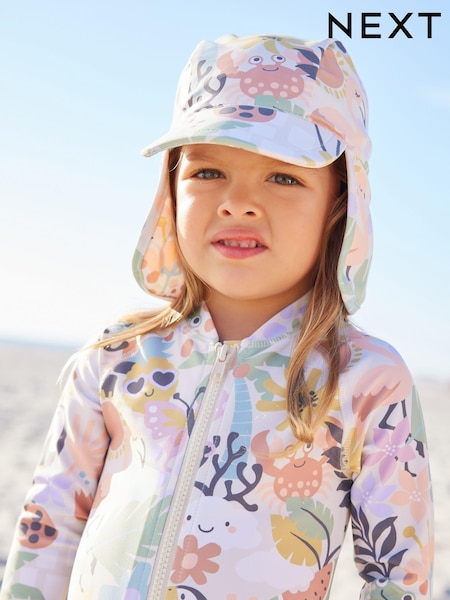 Orange Scandi Animals Swim Legionnaire Hat (3mths-10yrs) (557770) | AED26 - AED33