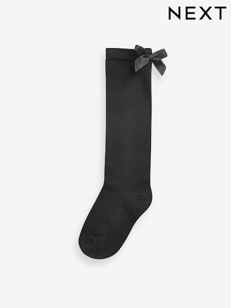 Black 2 Pack Cotton Rich Bow Knee High Socks (558088) | BGN 16 - BGN 19