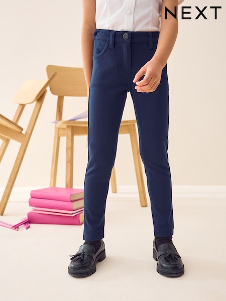 Navy Regular Length Jersey Stretch Skinny School Trousers (3-18yrs) (558262) | €14 - €20