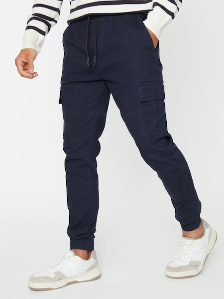 Albastru - Pantaloni cargo cu manșete Threadbare (558347) | 177 LEI