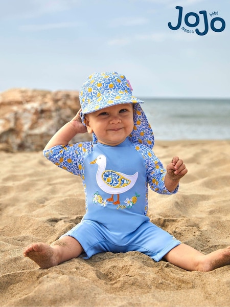 Синий с принтом лимонов - JoJo Maman Bébé UPF 50 Sun Protection Hat (558412) | €23