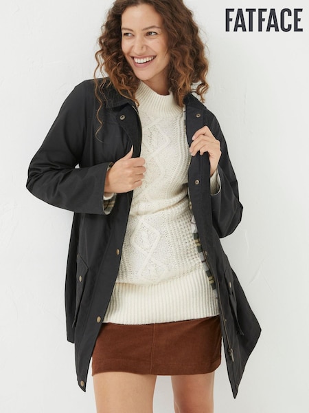 FatFace Black Hampshire Wax Swing Coat (558456) | €70