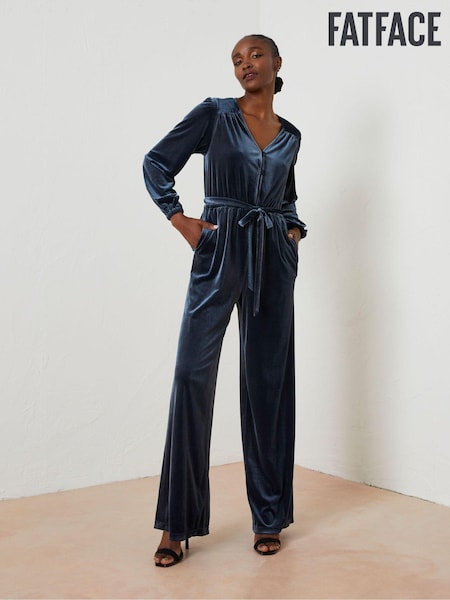 FatFace Blue Juniper Velvet Jumpsuit (559720) | €60