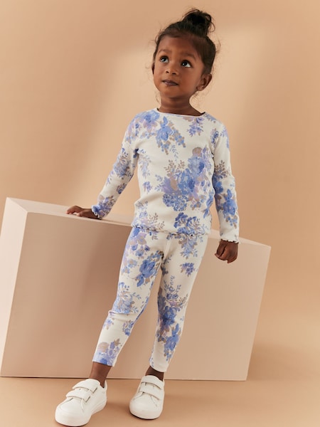modra rožast vzorec - Cotton Rich Long Sleeve Rib T-Shirt (3mths-7yrs) (560082) | € 4 - € 6