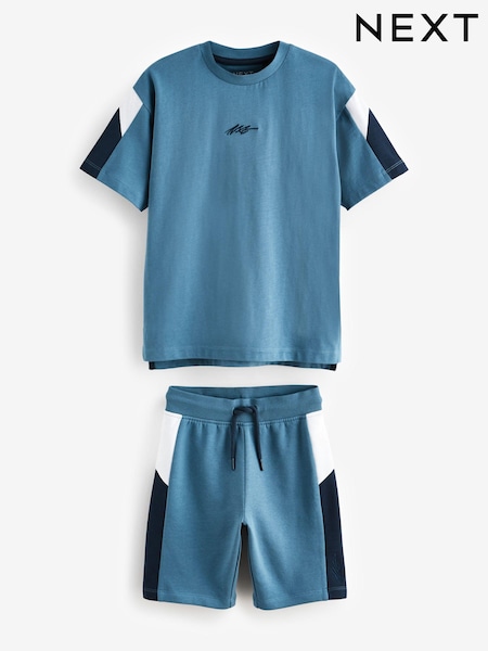 Blue Colourblock 100% Cotton Shorts and T-Shirt Set (3-16yrs) (560159) | €8 - €13