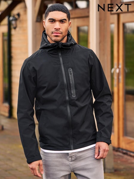 שחור - Waterproof Hooded Jacket (560922) | ‏207‏₪