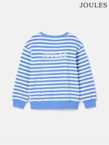 Joules Kids' Ahoy There Blue/White Crew Neck Towelling Sweatshirt (561254) | €19.50 - €21.50