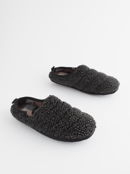 Anthrazitgrau - Padded Borg Mule Slippers (561646) | 10 €