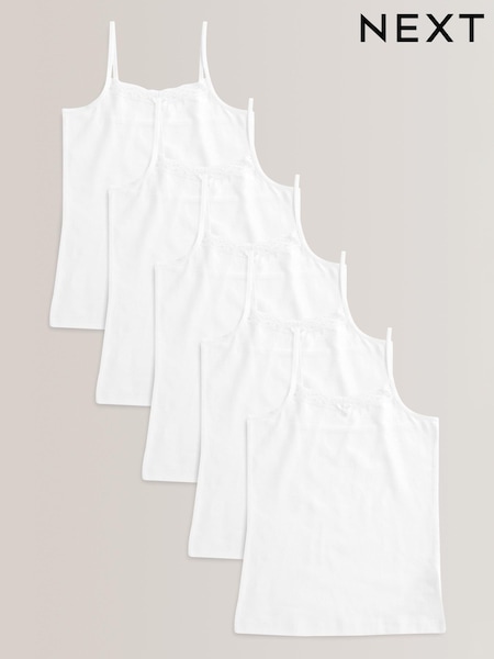 White Strappy Cami Vests 5 Pack (1.5-16yrs) (561667) | € 9 - € 14