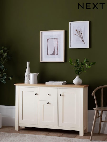 Cream Malvern Oak Effect Large Slim Sideboard (561736) | €320