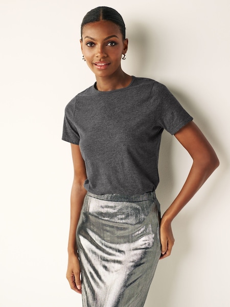 Harmaa - The Everyday Pyöreä kaula-aukko Cotton Rich Lyhyt hiha T-paita (561749) | €4