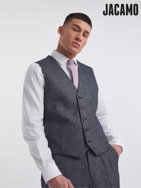 Jacamo Blue Seb Check Waistcoat (562052) | €42