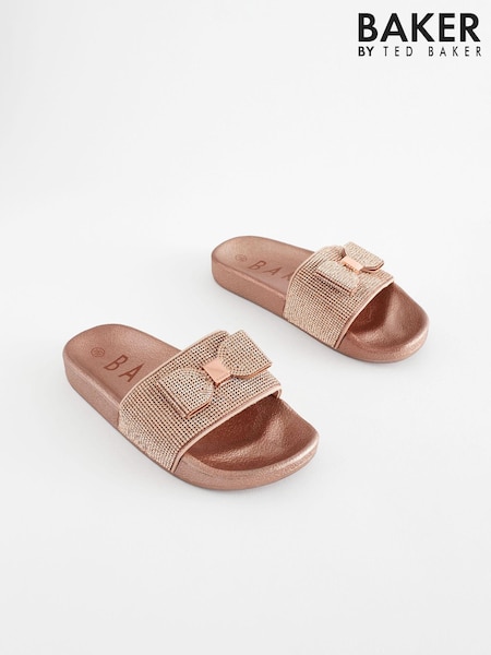 Baker by Ted Baker Girls Diamanté Sliders with Bow (562376) | ₪141