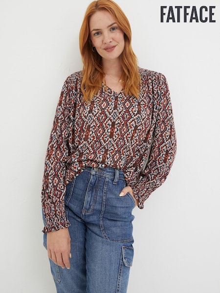 FatFace Brown Patsy Ikat Geo Tunic (562519) | €34