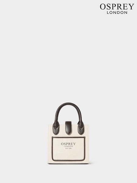 Cream - Osprey London The Great Gaddesden Canvas Small Tote Bag