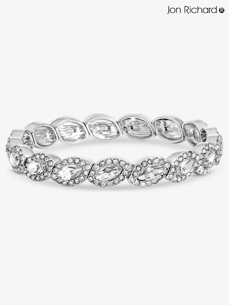 Gold - Jon Richard Plated Crystal Stone Stainless Steel Bangle
