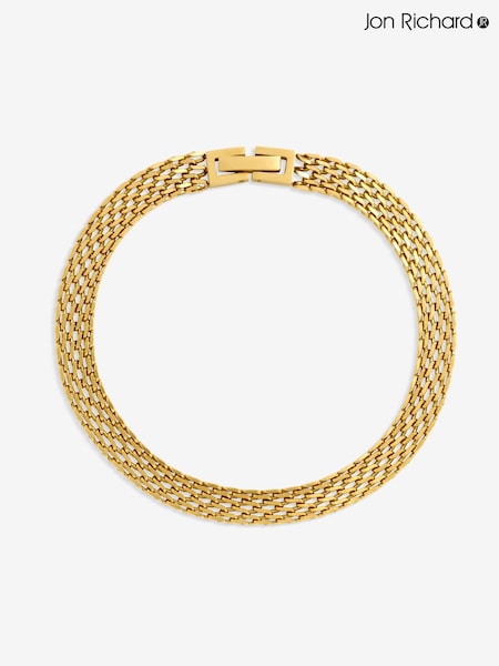Gold - Jon Richard Plated Mesh Chain Stainless Steel Bracelet
