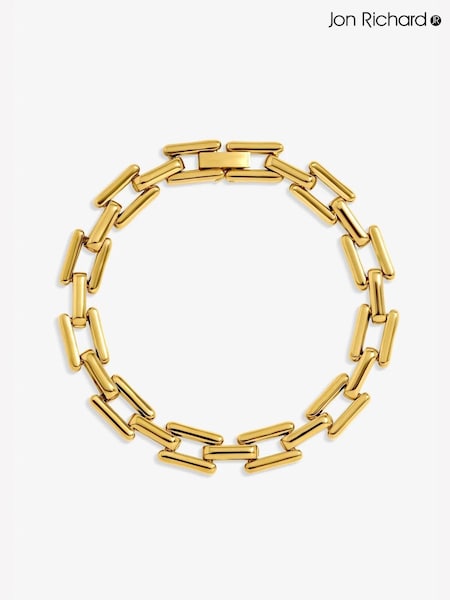 Gold - Jon Richard Plated Link Stainless Steel Bracelet