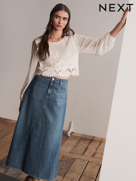 Dark Blue Denim Maxi Skirt (562984) | €16