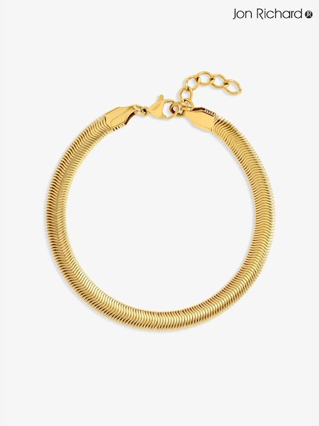 Gold Tone - Jon Richard Snake Chain Stainless Steel Bracelet