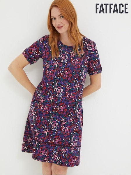 FatFace Purple Simone Abstract Jersey Dress (563350) | €30