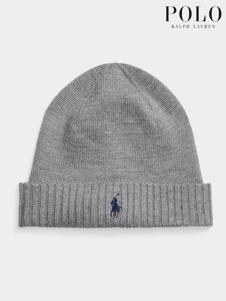 Grey - Regular Polo Ralph Lauren Merino Wool Beanie