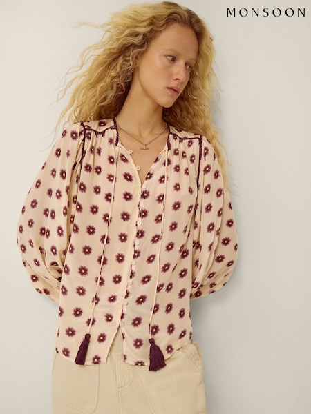 Cream - Monsoon Saira Floral Print Blouse