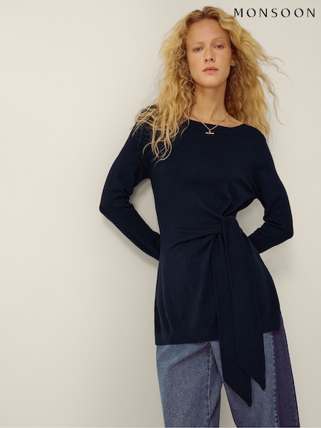 Blue - Monsoon Tina Tie Side Jumper