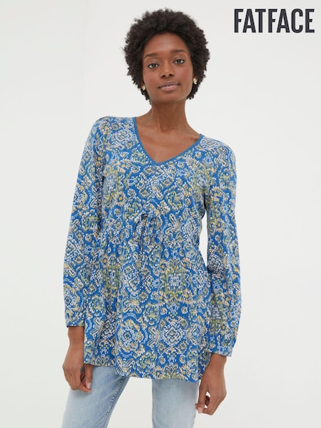 FatFace Blue Gina Aztec Texture Tunic (563813) | AED63