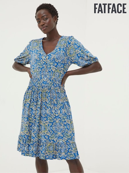 FatFace Blue Lottie Aztec Texture Jersey Dress (563863) | €30