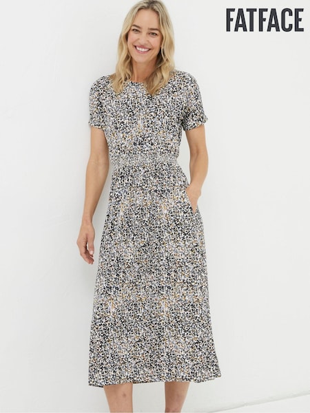 FatFace Natural Navi Dappled Spot Jersey Dress (563998) | €30