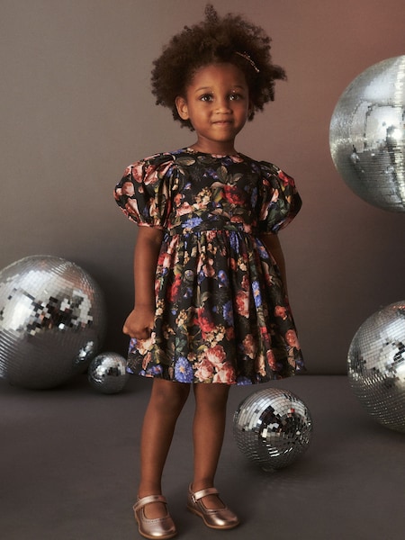 Черный в цветочек - Printed Taffeta Party Dress (3mths-8yrs) (564375) | €23 - €26
