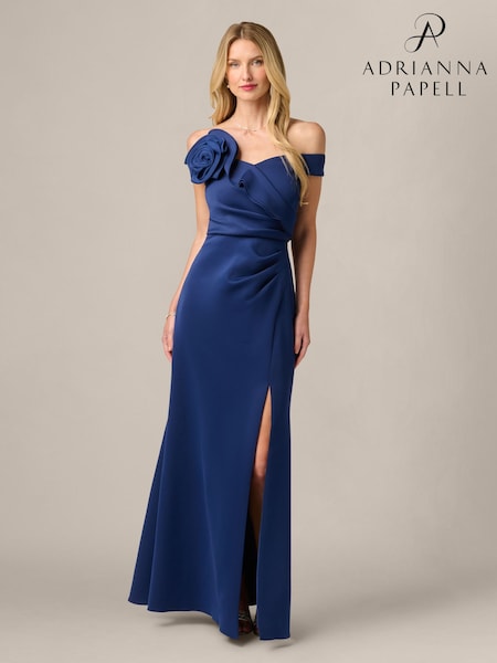 Blau - Adrianna Papell Schulterfreies Abendkleid aus Scuba