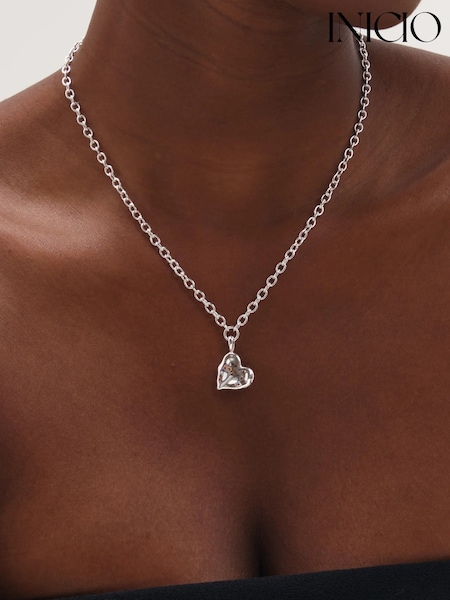 Nuanță argintie - Inicio Molten Heart Necklace