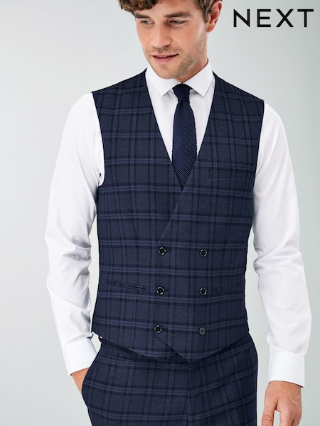 Blue Check Suit: Waistcoat (566061) | €15