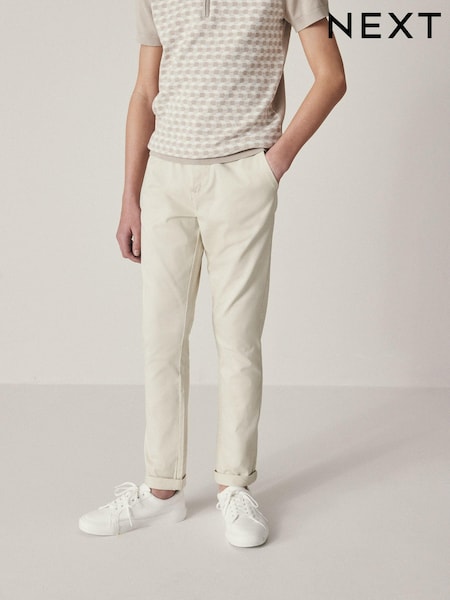 Ecru/Neutral - Stretch Chino Trousers (3-17yrs) (566124) | 16 € - 23 €