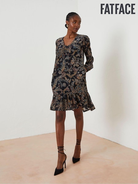 FatFace Black Poplar Floral Devore Swing Dress (566260) | €60
