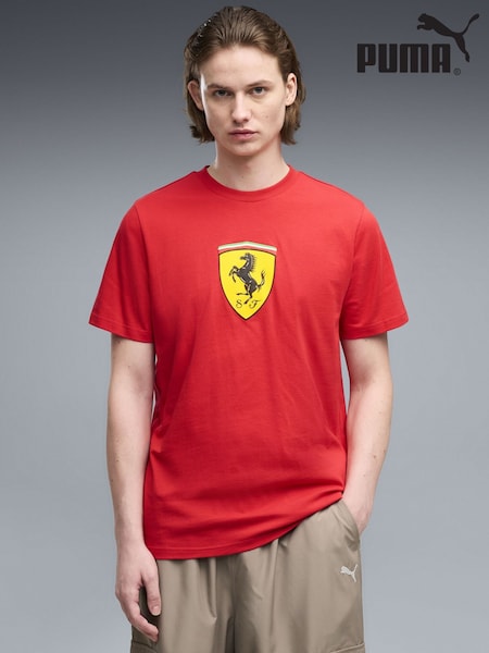 Red - Regular Puma Scuderia Ferrari Coloured Shield T-shirt