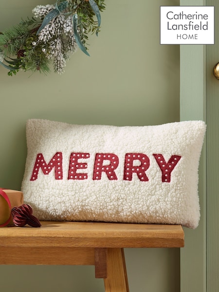Catherine Lansfield Merry Christmas Boucle Cushion
