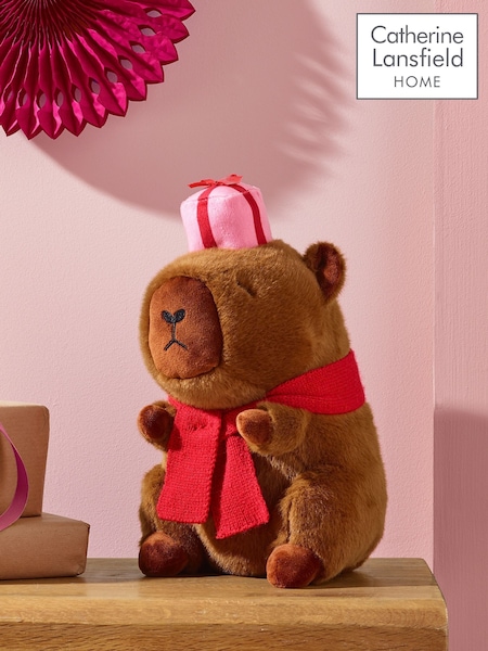 Catherine Lansfield Christmas Capybara 3d Shaped Cushion