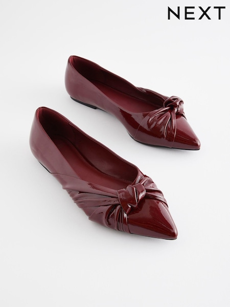 Berry Red Forever Comfort® Asymmetric Bow Point Toe Shoes (566654) | €13