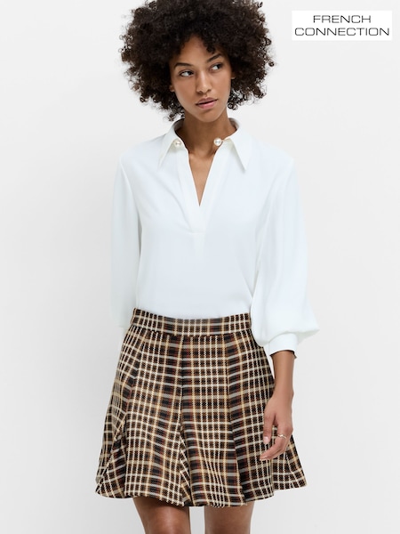 Blanco - French Connection Arezzo Ballon Sleeve Shirt