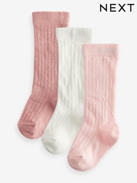 Pink - Knee High Baby Socks 3 Pack (0mths-2yrs) (566871) | 4 €