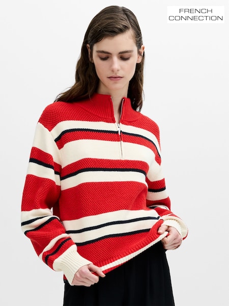 White - French Connection Varli Stripe Jumper