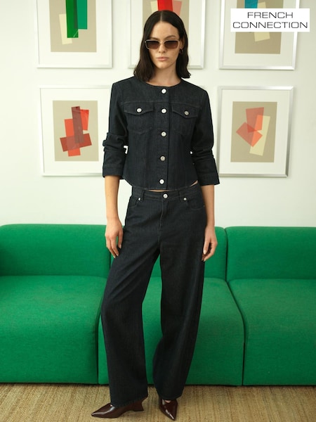 Blue - French Connection Misa Relaxed Curved Leg Jeans
