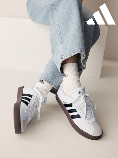 adidas White/Black VL Court 3.0 Trainers (567146) | €50