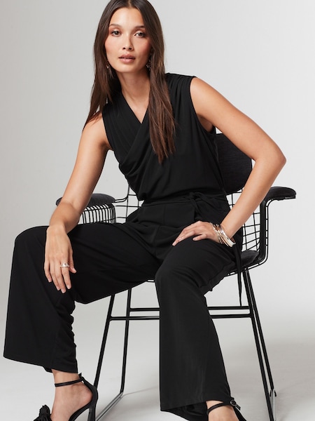 Black Sleeveless Ruched Shoulder Jumpsuit (567374) | € 25