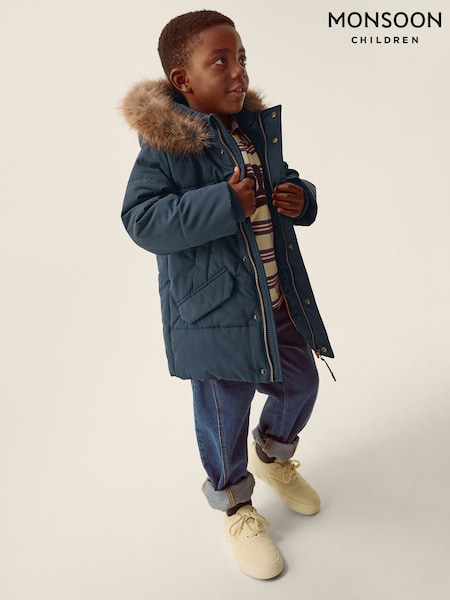 Blå - Monsoon Padded Parka Coat