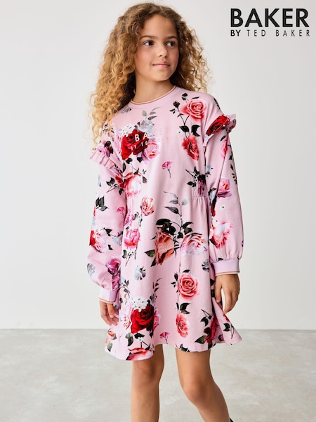 Rosa - Baker by Ted Baker Floral Sweat 100% Cotton Dress (567696) | 24 € - 30 €