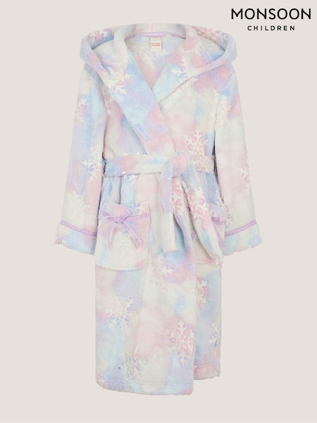 Pink - Monsoon Glow In The Dark Snowflake Dressing Gown